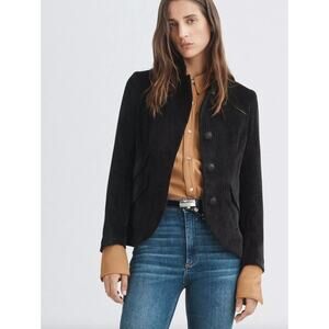 Rag & Bone Slade Blazer Black Corduroy Fall Blazer Capsule Wardrobe Size 2